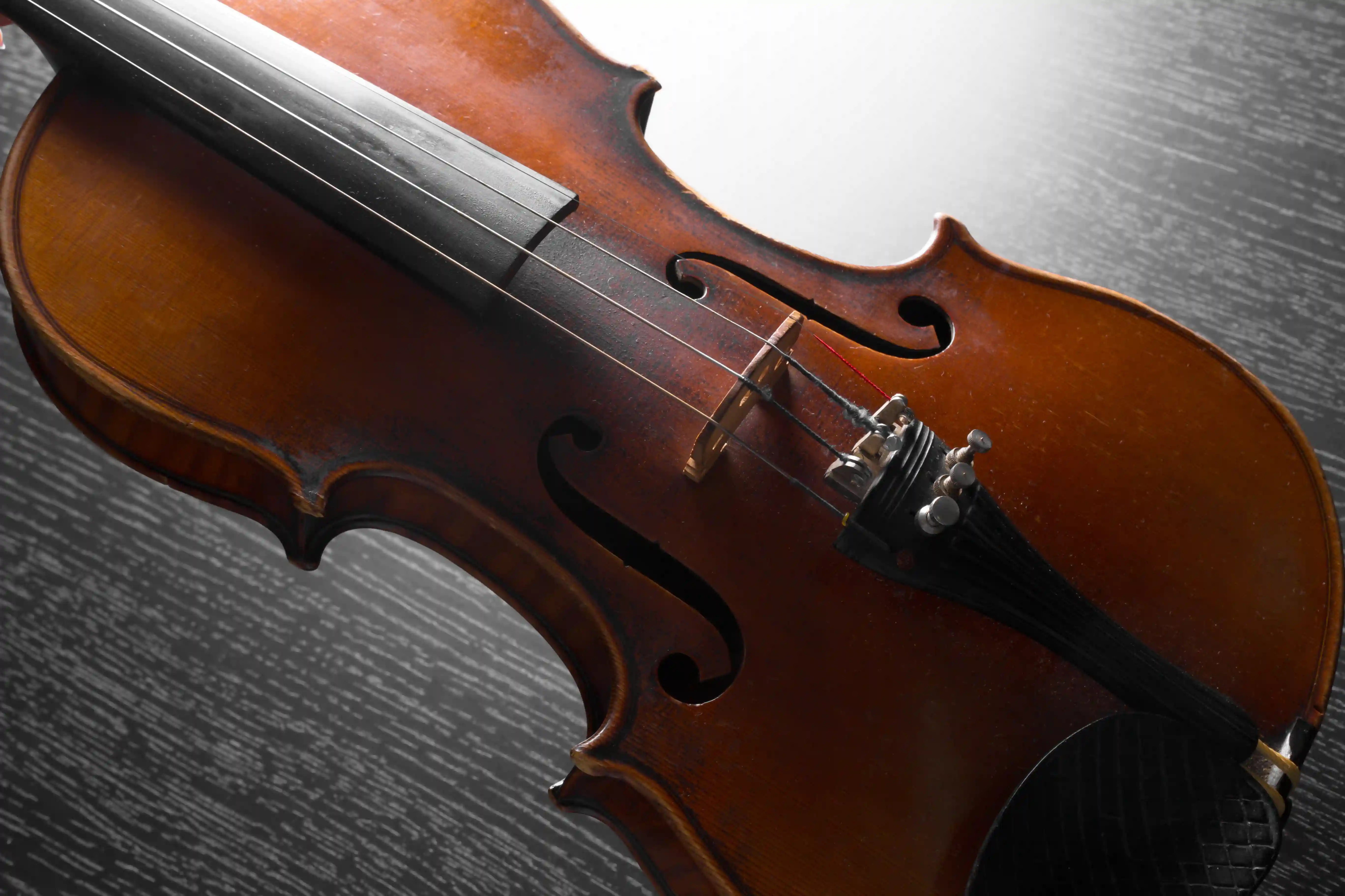 Kingston Strings studio — violin in hand, mid-lesson.